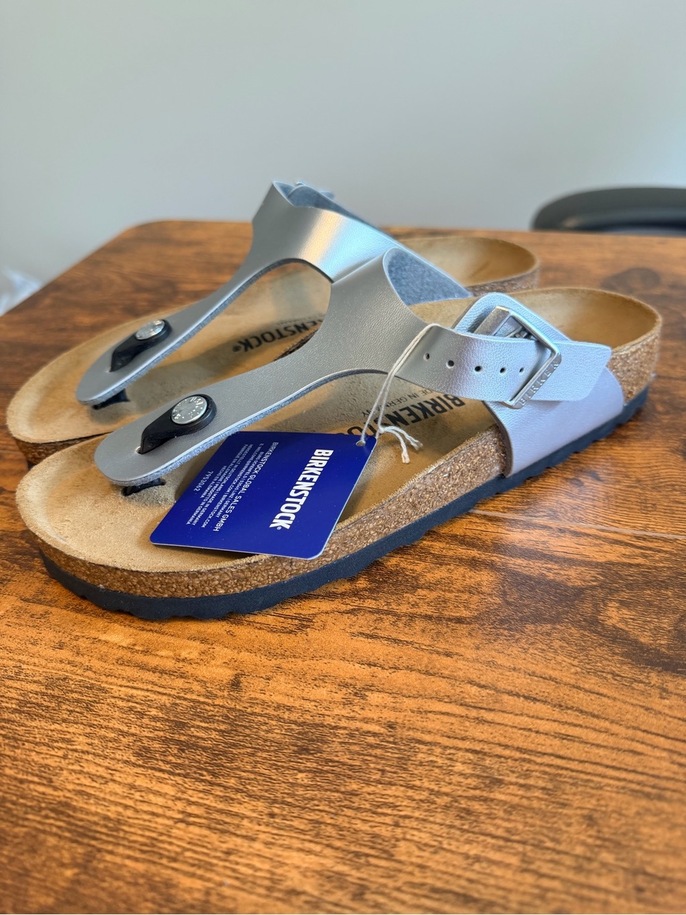 Birkenstock Gizeh Sandal in Silver 38 EU (7W)